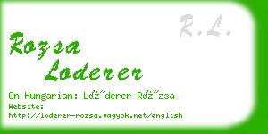 rozsa loderer business card